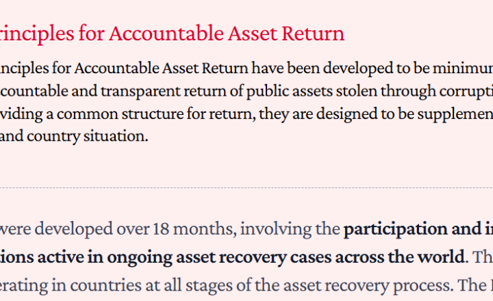 7th Regional Meeting for Europe:  The role of civil society organizations in asset recovery and return