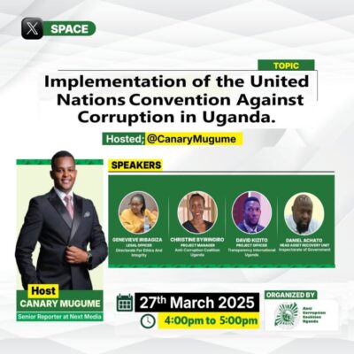 Strengthening witness protection, asset recovery & UNCAC Review Implementation in Uganda: A civil society impact story