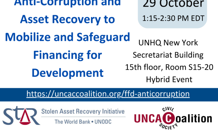 Transparency, Anti-Corruption and Asset Recovery to Mobilize and Safeguard Financing for Development