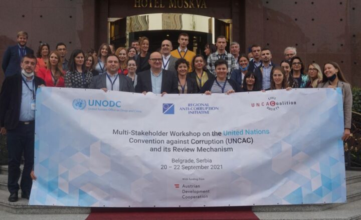Joint workshop on the UNCAC and its review process hosted by the UNODC and the UNCAC Coalition for stakeholders from Southeast Europe