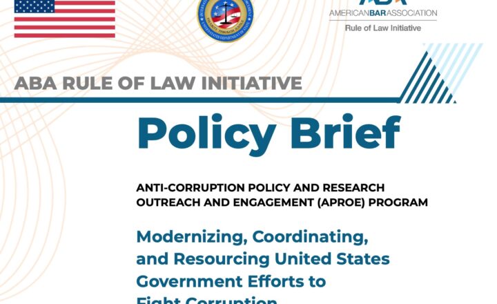 APROE: Anti-Corruption Policy Briefs and Round Tables on furthering U.S. Anti-Corruption Strategy