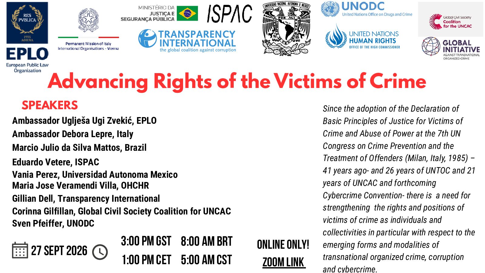 Advancing Rights of the Victims of Crime