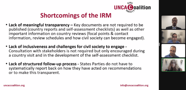 Updated UNCAC IRM progress report to be launched